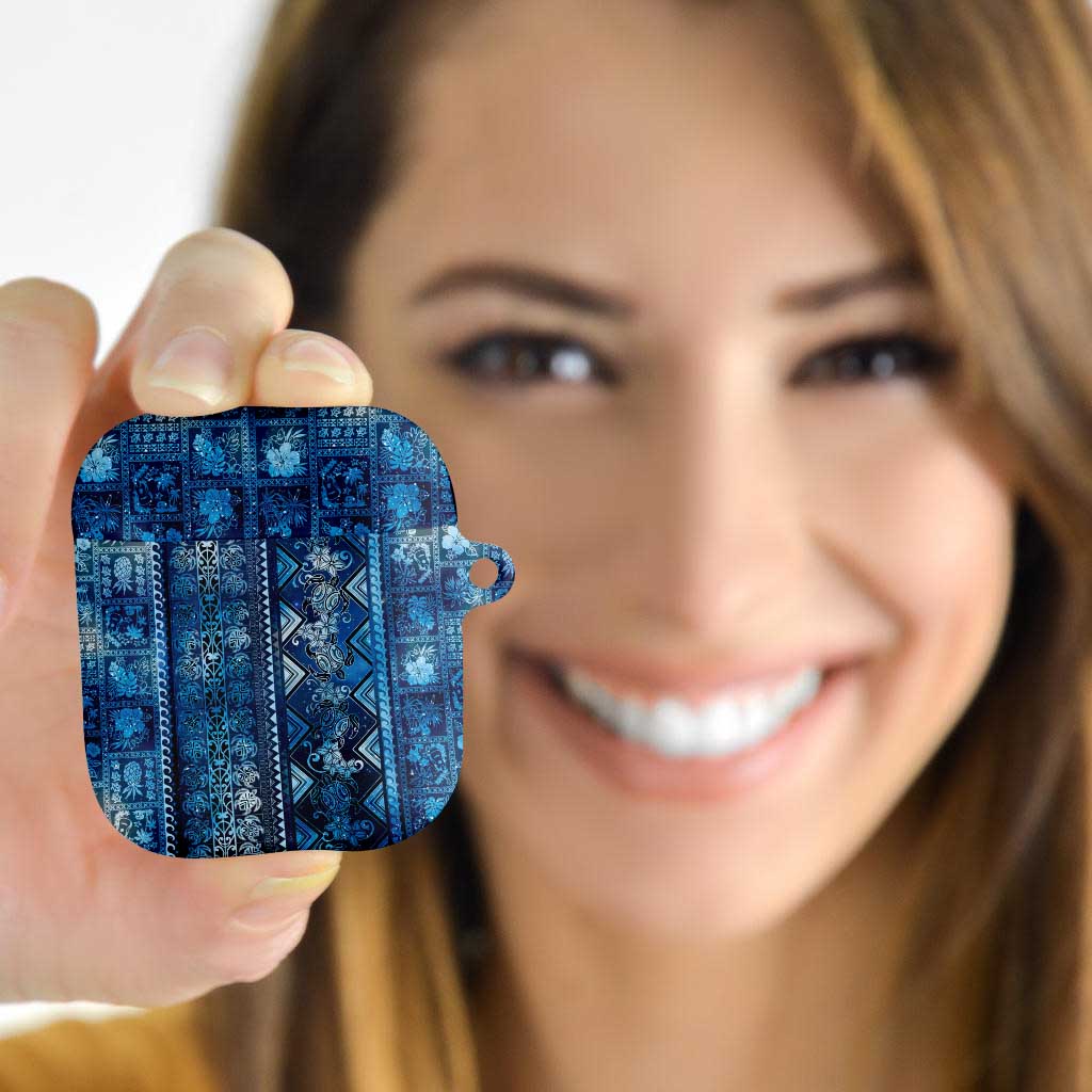 Hawaii Makahiki Turtle AirPods Case Galaxy Tapa Pattern - Polynesian Pride