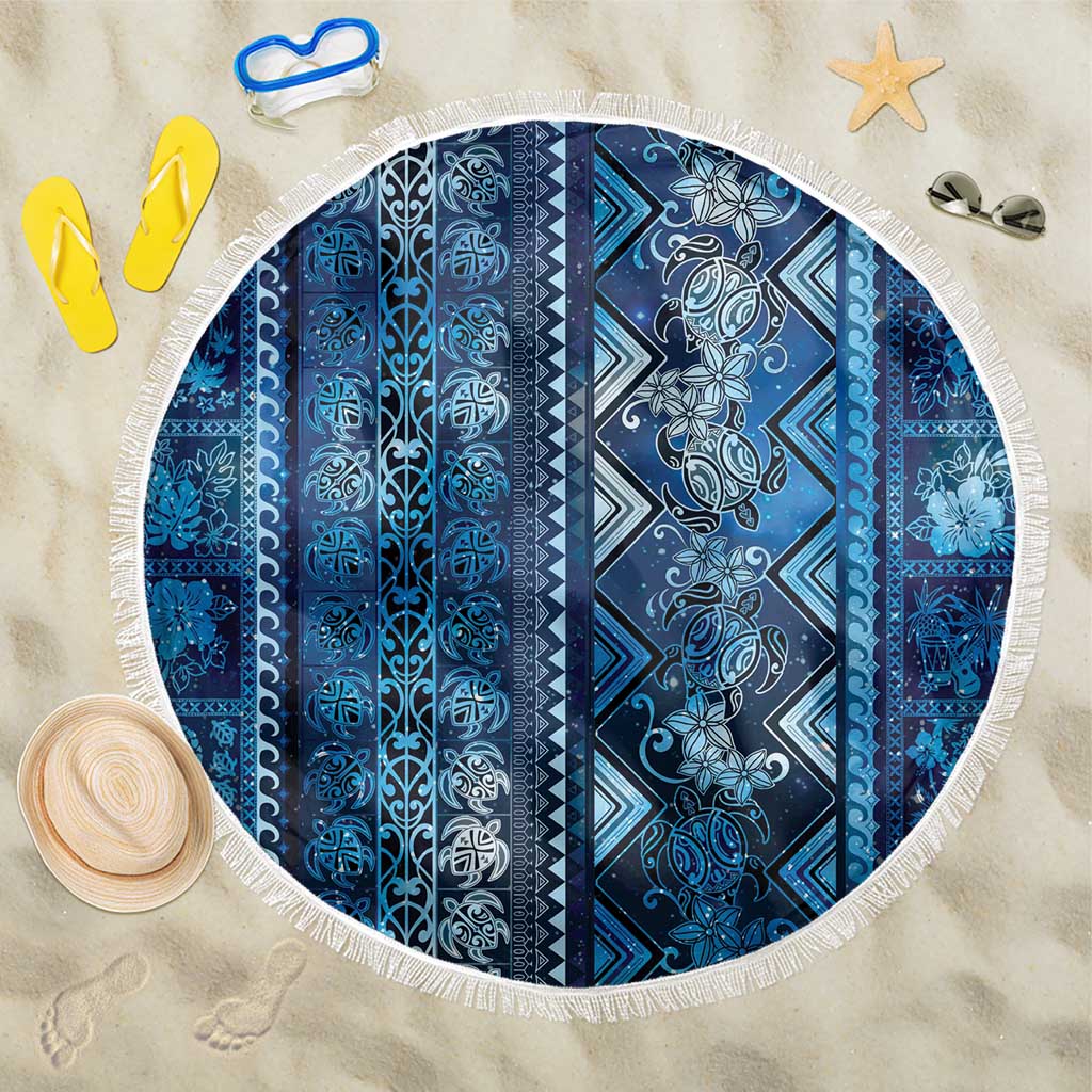 Hawaii Makahiki Turtle Beach Blanket Galaxy Tapa Pattern - Polynesian Pride