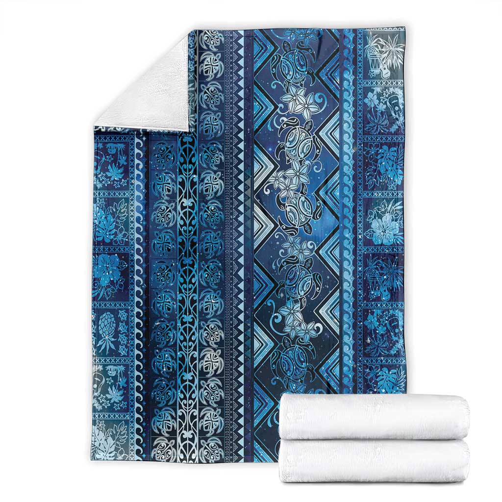 Hawaii Makahiki Turtle Blanket Galaxy Tapa Pattern - Polynesian Pride