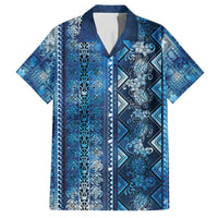 Hawaii Makahiki Turtle Family Matching Long Sleeve Bodycon Dress and Hawaiian Shirt Galaxy Tapa Pattern - Polynesian Pride
