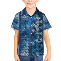 Hawaii Makahiki Turtle Family Matching Long Sleeve Bodycon Dress and Hawaiian Shirt Galaxy Tapa Pattern - Polynesian Pride