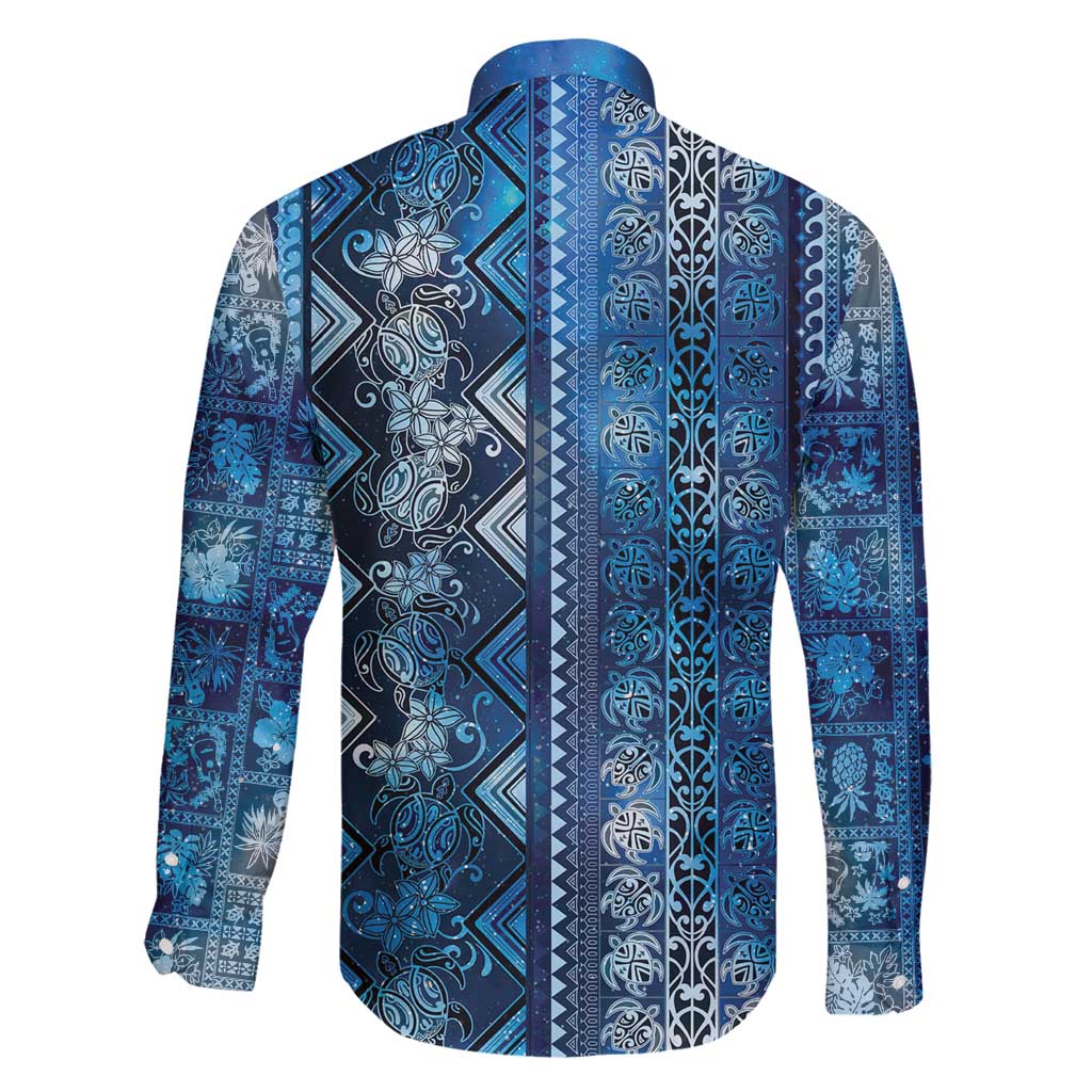 Hawaii Makahiki Turtle Family Matching Mermaid Dress and Hawaiian Shirt Galaxy Tapa Pattern - Polynesian Pride