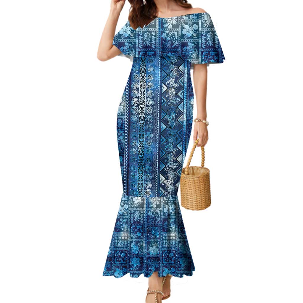 Hawaii Makahiki Turtle Family Matching Mermaid Dress and Hawaiian Shirt Galaxy Tapa Pattern - Polynesian Pride