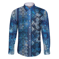 Hawaii Makahiki Turtle Family Matching Off The Shoulder Long Sleeve Dress and Hawaiian Shirt Galaxy Tapa Pattern - Polynesian Pride