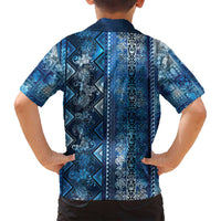 Hawaii Makahiki Turtle Family Matching Off Shoulder Short Dress and Hawaiian Shirt Galaxy Tapa Pattern - Polynesian Pride