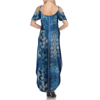 Hawaii Makahiki Turtle Family Matching Summer Maxi Dress and Hawaiian Shirt Galaxy Tapa Pattern - Polynesian Pride