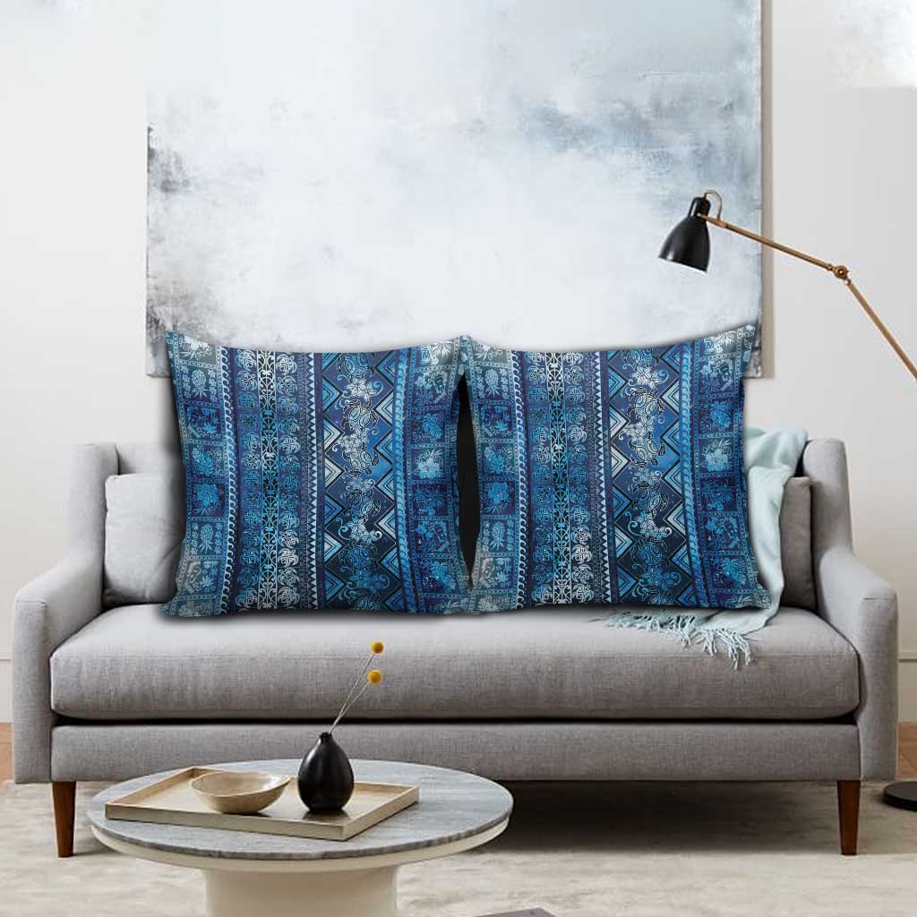 Hawaii Makahiki Turtle Pillow Cover Galaxy Tapa Pattern - Polynesian Pride