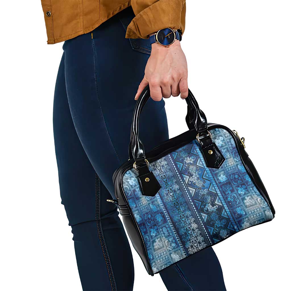 Hawaii Makahiki Turtle Shoulder Handbag Galaxy Tapa Pattern - Polynesian Pride