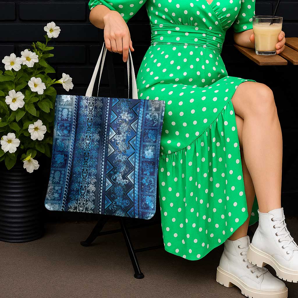 Hawaii Makahiki Turtle Tote Bag Galaxy Tapa Pattern - Polynesian Pride
