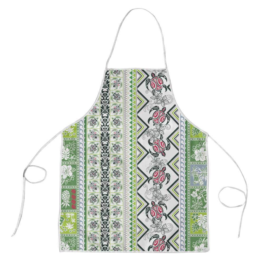 Hawaii Makahiki Turtle Apron Green Tapa Pattern - Polynesian Pride