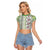 Hawaii Makahiki Turtle Raglan Cropped T Shirt Green Tapa Pattern - Polynesian Pride