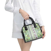 Hawaii Makahiki Turtle Shoulder Handbag Green Tapa Pattern - Polynesian Pride