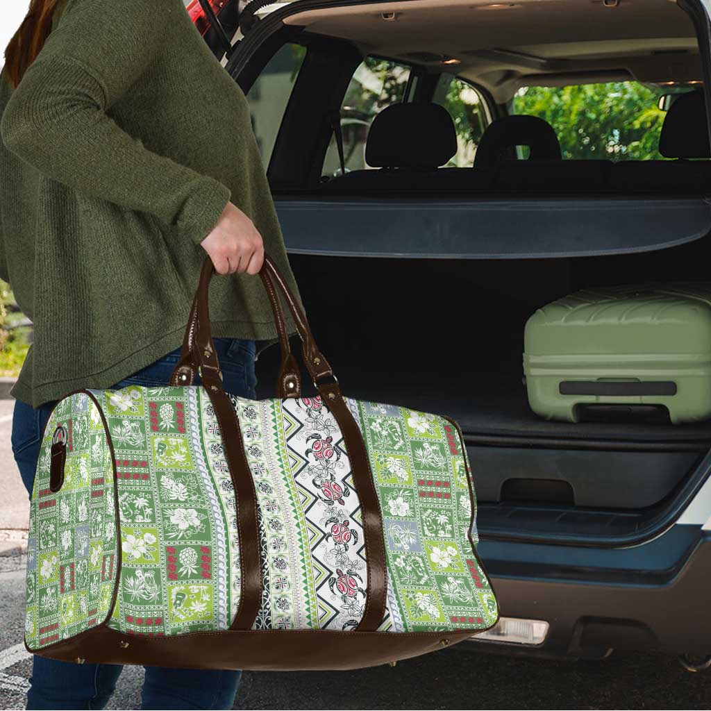 Hawaii Makahiki Turtle Travel Bag Green Tapa Pattern - Polynesian Pride