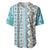 Hawaii Makahiki Turtle Baseball Jersey Blue Tapa Pattern - Polynesian Pride