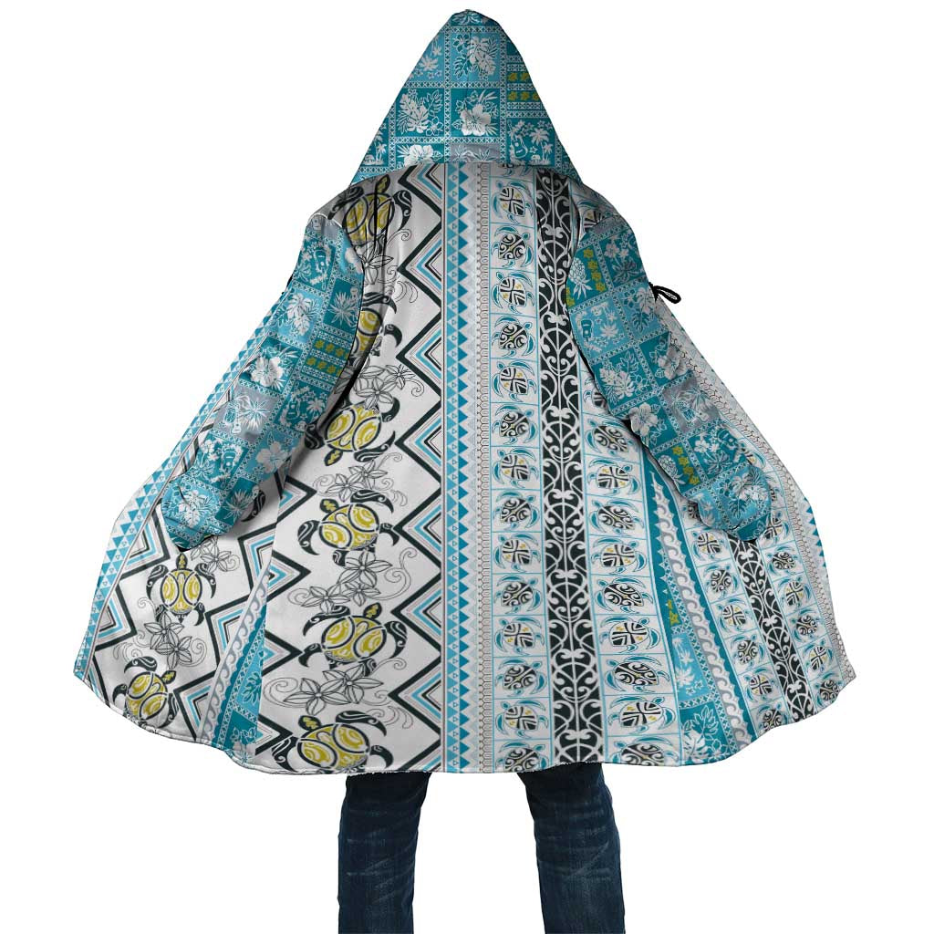 Hawaii Makahiki Turtle Cloak Blue Tapa Pattern - Polynesian Pride