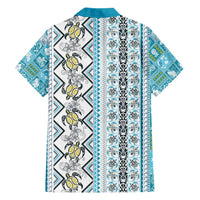 Hawaii Makahiki Turtle Hawaiian Shirt Blue Tapa Pattern - Polynesian Pride