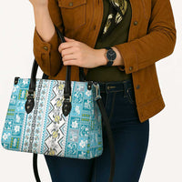 Hawaii Makahiki Turtle Leather Bag Blue Tapa Pattern - Polynesian Pride