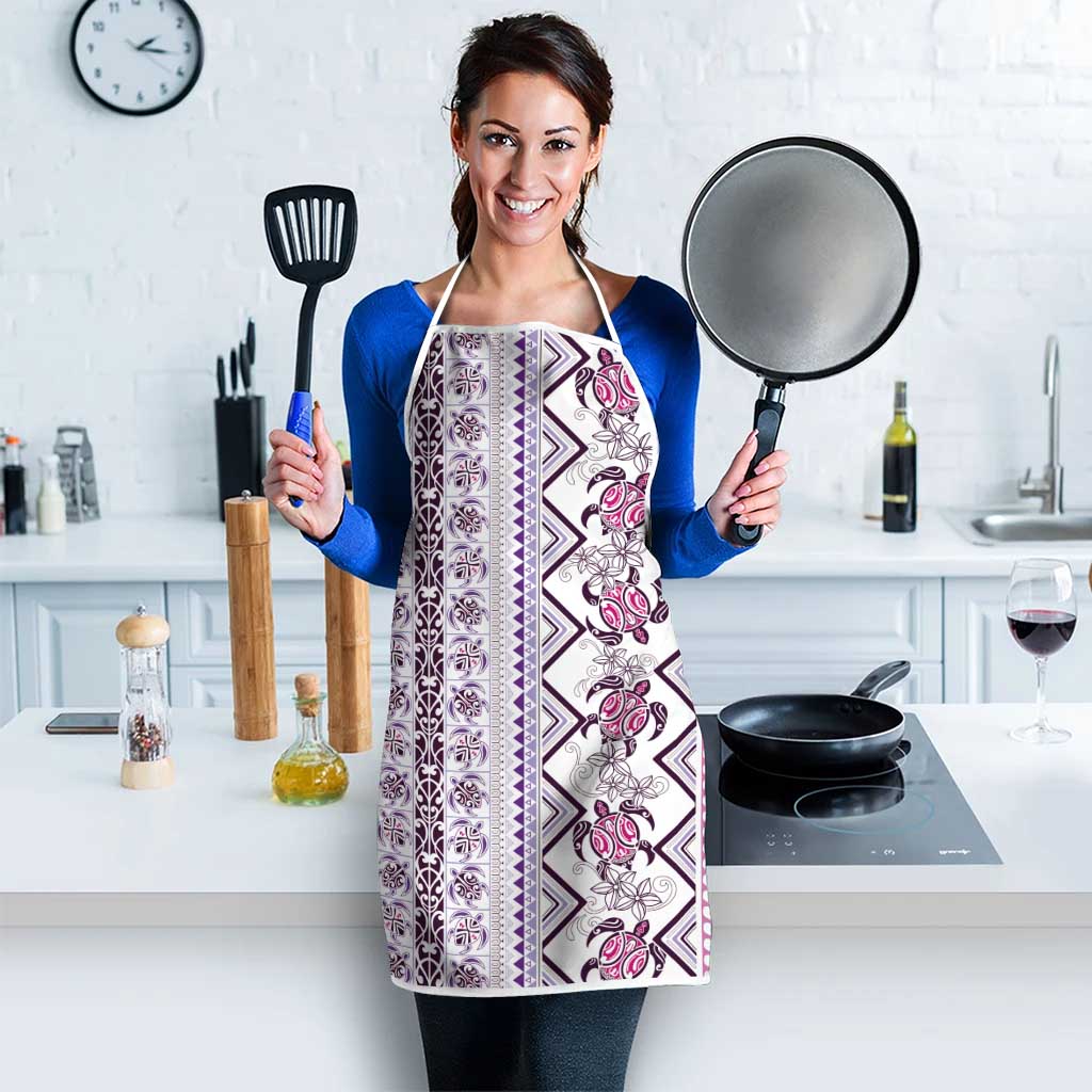 Hawaii Makahiki Turtle Apron Violet Tapa Pattern - Polynesian Pride