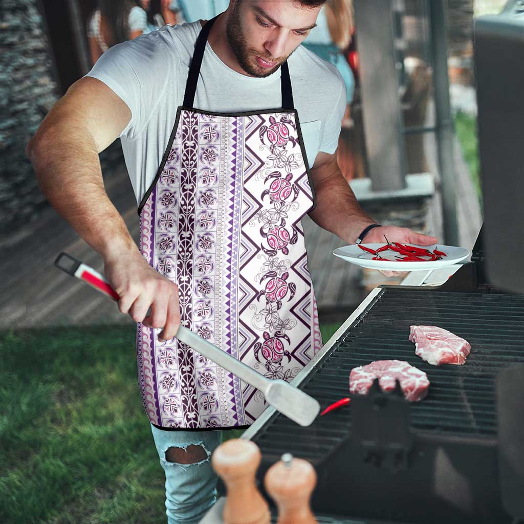 Hawaii Makahiki Turtle Apron Violet Tapa Pattern - Polynesian Pride