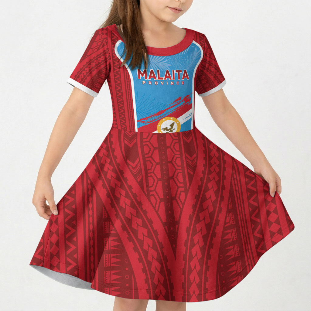 Personalised Malaita Province Day Kid Short Sleeve Dress Unique Style LT05 KID Blue - Polynesian Pride