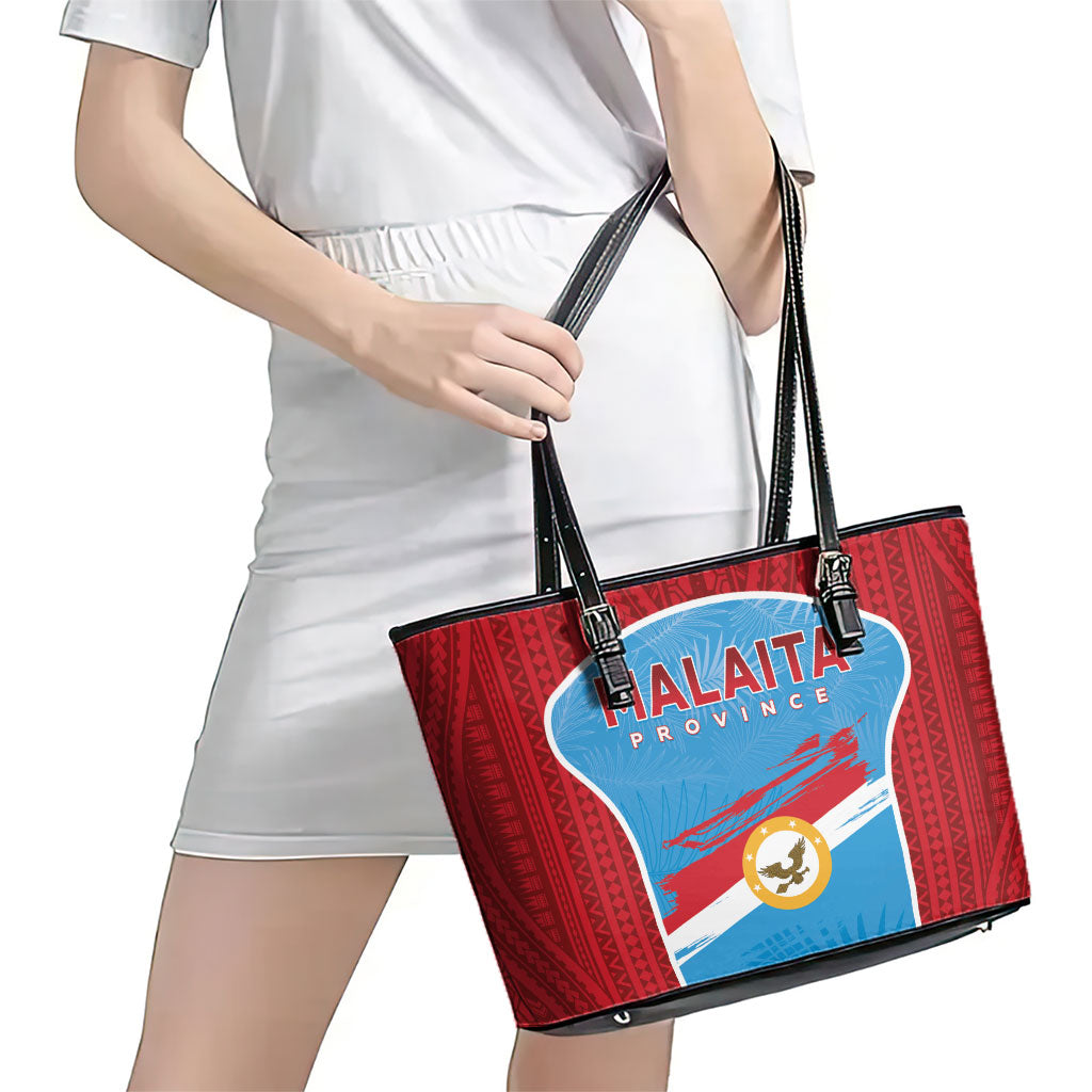 Malaita Province Day Leather Tote Bag Unique Style LT05 - Polynesian Pride