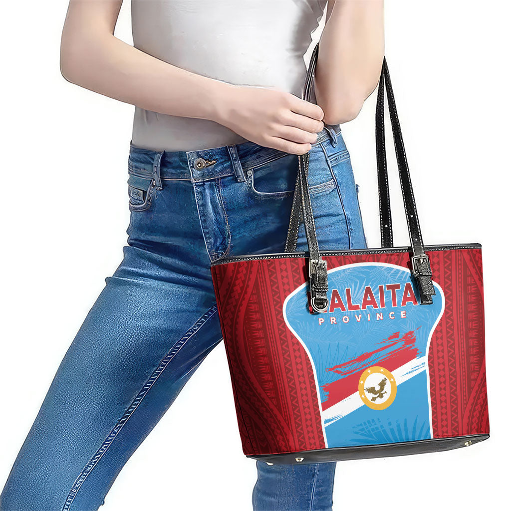 Malaita Province Day Leather Tote Bag Unique Style LT05 - Polynesian Pride