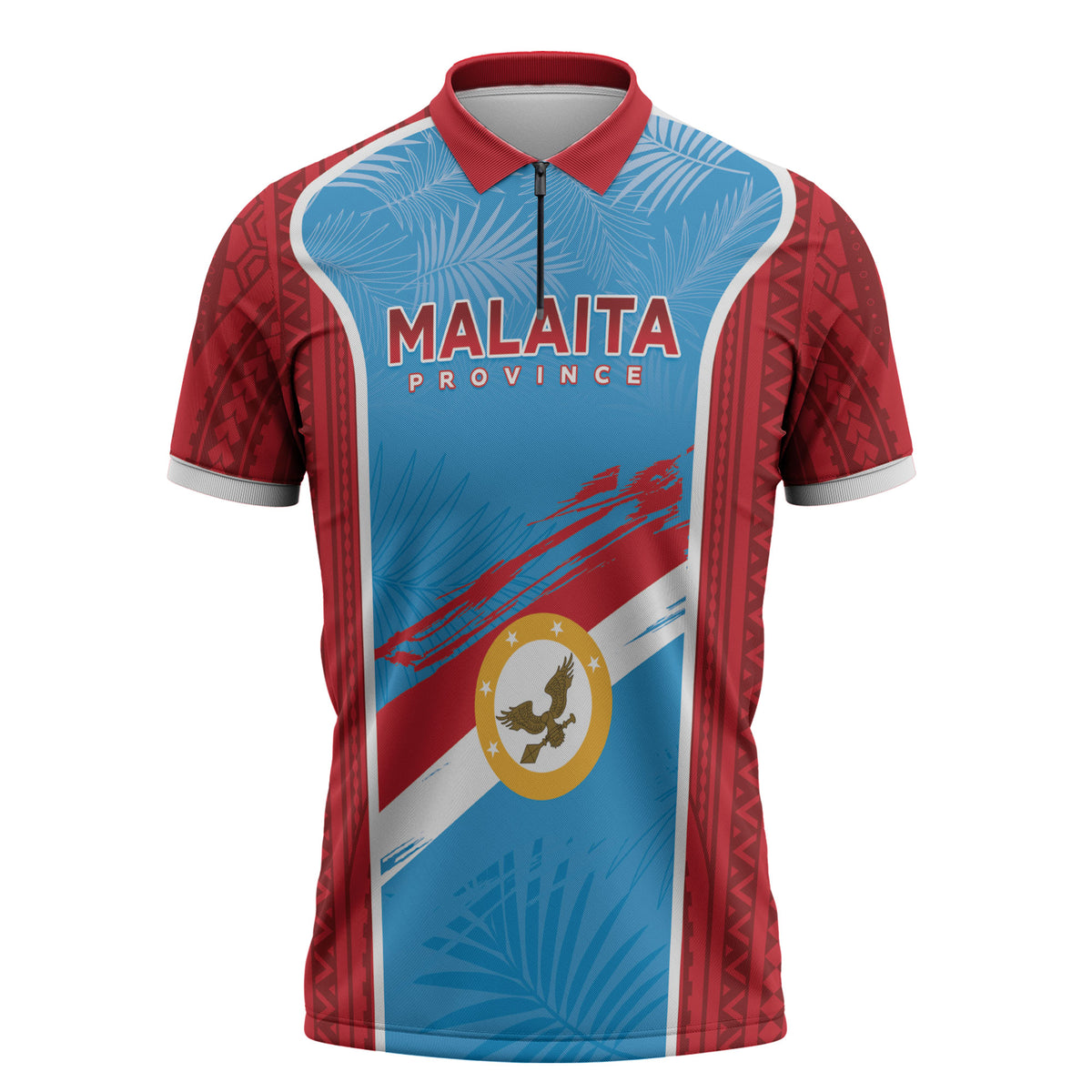 Personalised Malaita Province Day Zipper Polo Shirt Unique Style LT05 Blue - Polynesian Pride