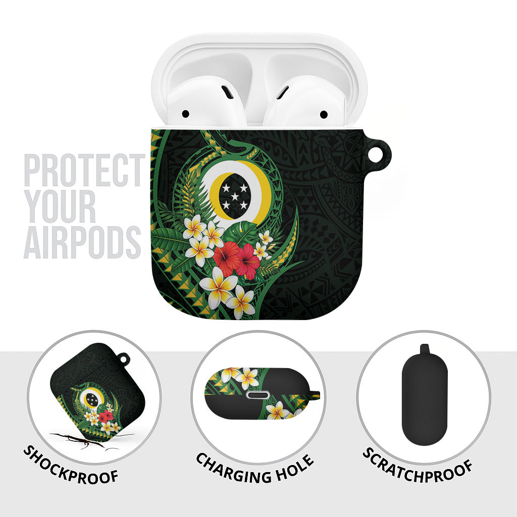Solomon Islands Western Province AirPods Case Polynesian Pattern With Tropical Flowers LT05 - Polynesian Pride