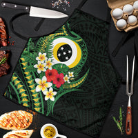 Solomon Islands Western Province Apron Polynesian Pattern With Tropical Flowers LT05 Green - Polynesian Pride
