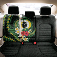 Solomon Islands Western Province Back Car Seat Cover Polynesian Pattern With Tropical Flowers LT05 - Polynesian Pride