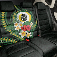 Solomon Islands Western Province Back Car Seat Cover Polynesian Pattern With Tropical Flowers LT05 - Polynesian Pride