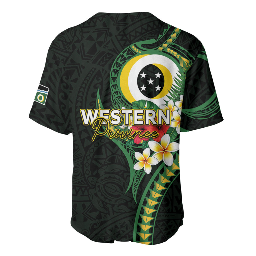 Solomon Islands Western Province Baseball Jersey Polynesian Pattern With Tropical Flowers LT05 - Polynesian Pride