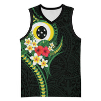 Solomon Islands Western Province Basketball Jersey Polynesian Pattern With Tropical Flowers LT05 Unisex Green - Polynesian Pride