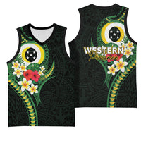 Solomon Islands Western Province Basketball Jersey Polynesian Pattern With Tropical Flowers LT05 - Polynesian Pride