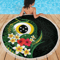 Solomon Islands Western Province Beach Blanket Polynesian Pattern With Tropical Flowers LT05 - Polynesian Pride