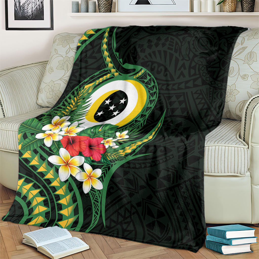 Solomon Islands Western Province Blanket Polynesian Pattern With Tropical Flowers LT05 - Polynesian Pride