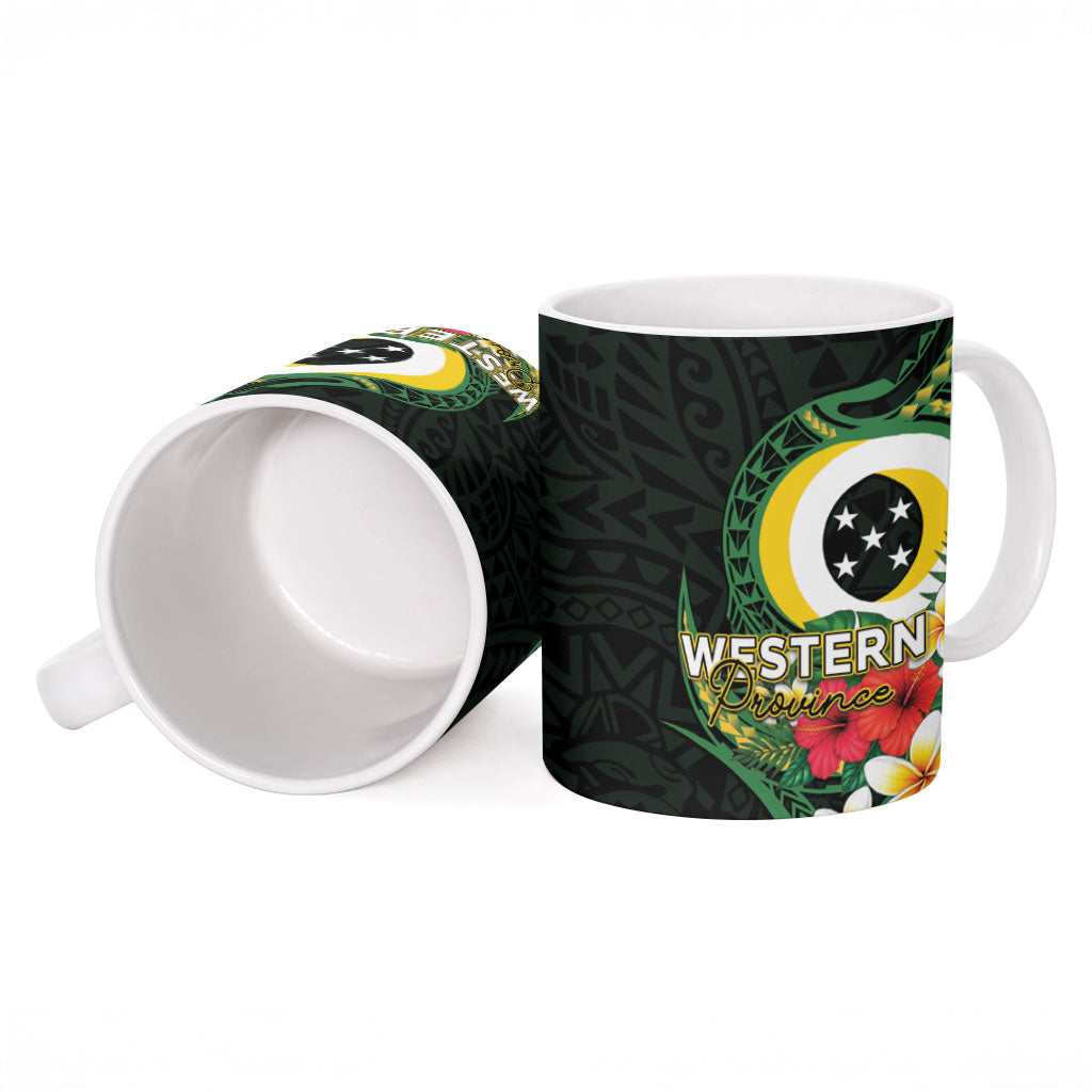 Solomon Islands Western Province Ceramic Mug Polynesian Pattern With Tropical Flowers LT05 - Polynesian Pride