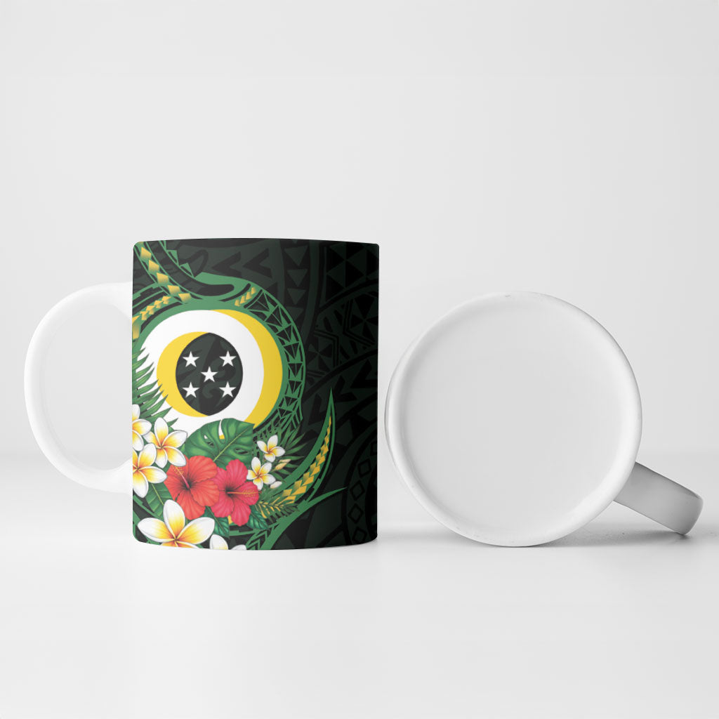 Solomon Islands Western Province Ceramic Mug Polynesian Pattern With Tropical Flowers LT05 - Polynesian Pride
