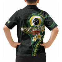 Solomon Islands Western Province Kid Hawaiian Shirt Polynesian Pattern With Tropical Flowers LT05 - Polynesian Pride