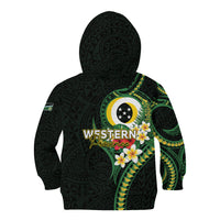 Solomon Islands Western Province Kid Hoodie Polynesian Pattern With Tropical Flowers LT05 - Polynesian Pride
