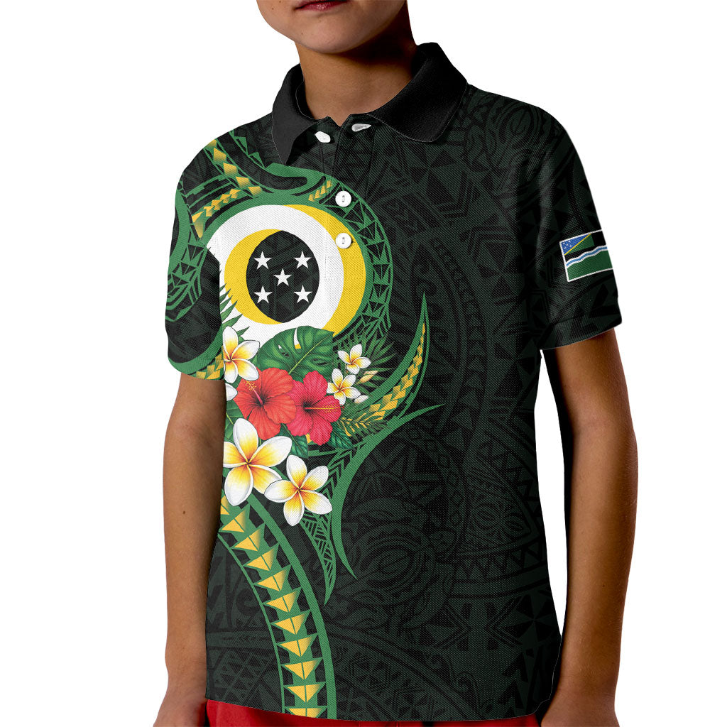 Solomon Islands Western Province Kid Polo Shirt Polynesian Pattern With Tropical Flowers LT05 Kid Green - Polynesian Pride