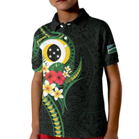 Solomon Islands Western Province Kid Polo Shirt Polynesian Pattern With Tropical Flowers LT05 Kid Green - Polynesian Pride