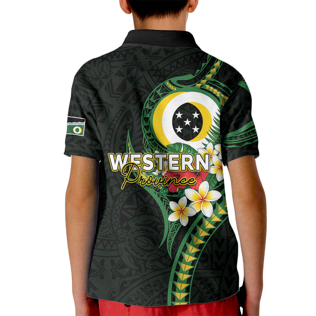 Solomon Islands Western Province Kid Polo Shirt Polynesian Pattern With Tropical Flowers LT05 - Polynesian Pride