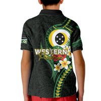 Solomon Islands Western Province Kid Polo Shirt Polynesian Pattern With Tropical Flowers LT05 - Polynesian Pride