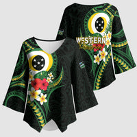 Solomon Islands Western Province Kimono Sleeve Blouse Polynesian Pattern With Tropical Flowers LT05 - Polynesian Pride