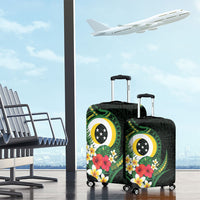 Solomon Islands Western Province Luggage Cover Polynesian Pattern With Tropical Flowers LT05 - Polynesian Pride