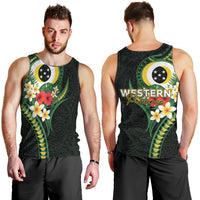 Solomon Islands Western Province Men Tank Top Polynesian Pattern With Tropical Flowers LT05 - Polynesian Pride