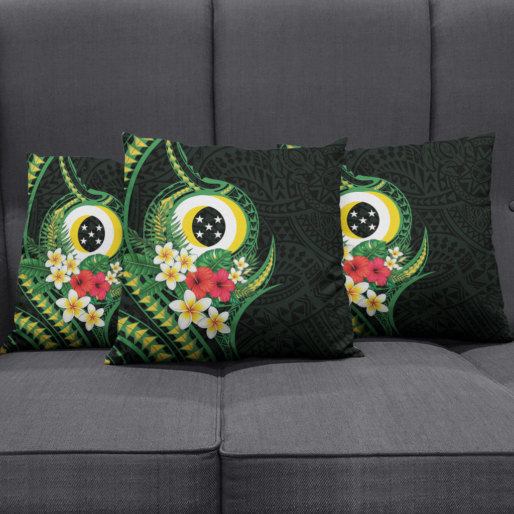 Solomon Islands Western Province Pillow Cover Polynesian Pattern With Tropical Flowers LT05 - Polynesian Pride