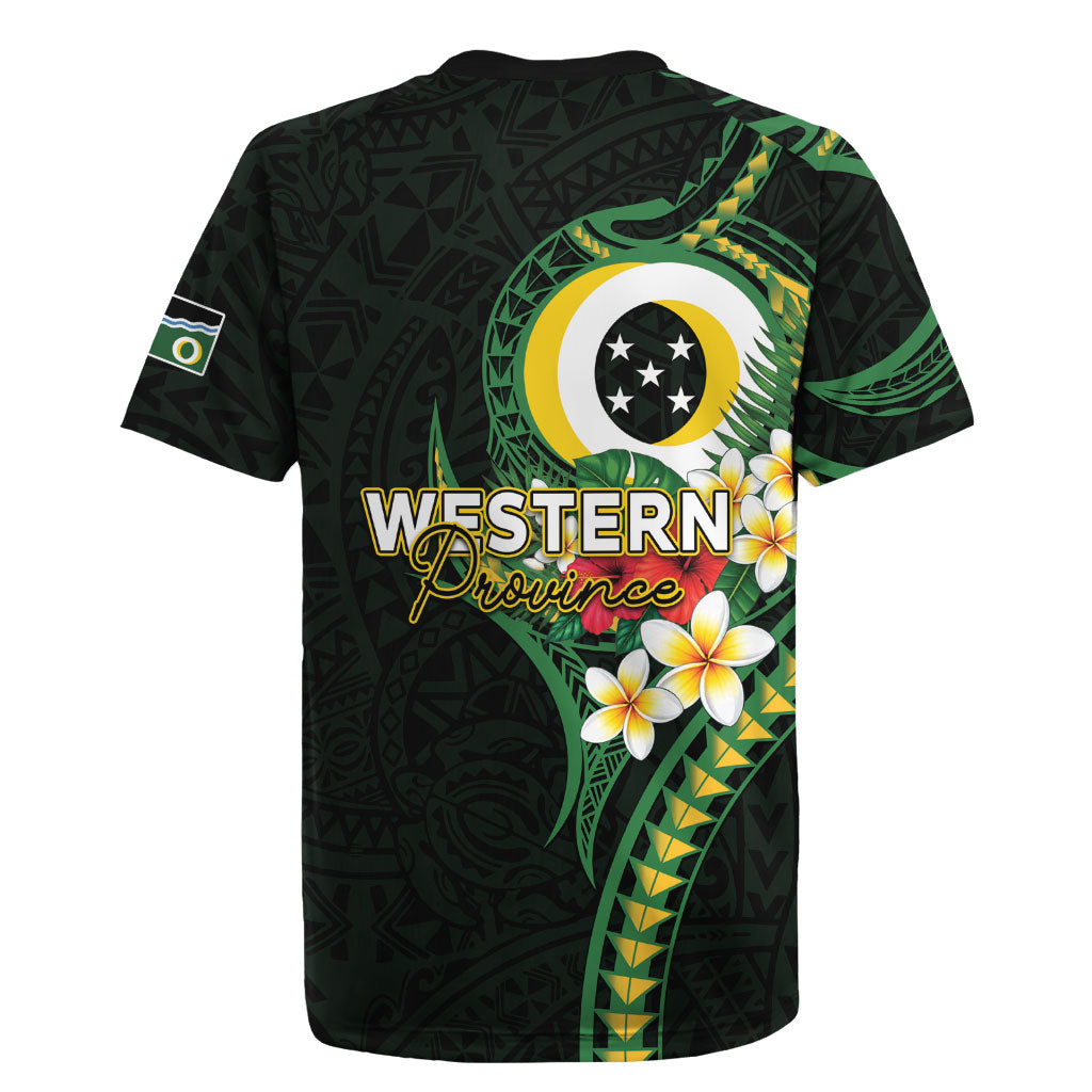 Solomon Islands Western Province Rugby Jersey Polynesian Pattern With Tropical Flowers LT05 - Polynesian Pride