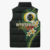 Solomon Islands Western Province Sleeveless Puffer Jacket Polynesian Pattern With Tropical Flowers LT05 - Polynesian Pride